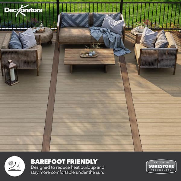 Deckorators Summit 1 in. x 6 in. x 20 ft. Cliffside Brown Grooved