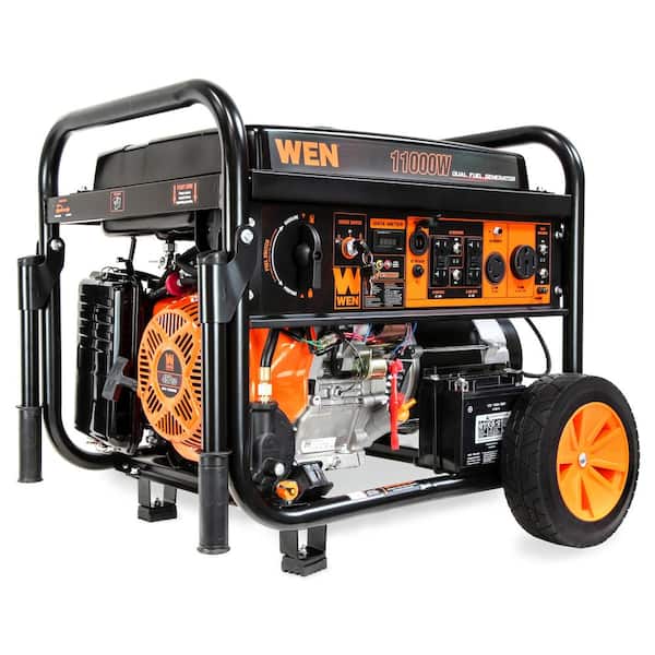WEN DF1100 11,000-Watt 120V/240V Dual Fuel Portable Generator with Wheel Kit and Electric Start CARB Compliant 