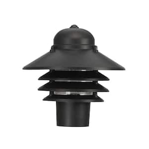 Nautical 1-Light Black Post Mount Walkway Light with 3000K ENERGY STAR LED Lamp Fits 3 in. Dia Posts
