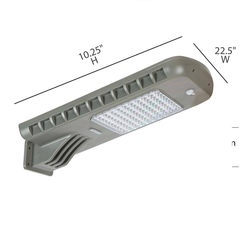 2800 Lumen Gray Solar Security Light with Motion Sensor and Timer