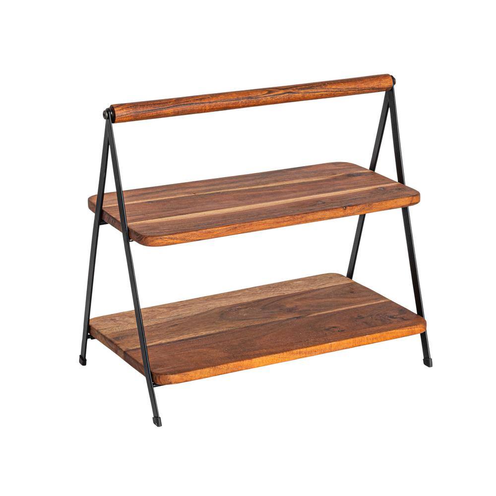 Acacia, MDF, Natural Steel Acacia Kitchen Utensil Holder