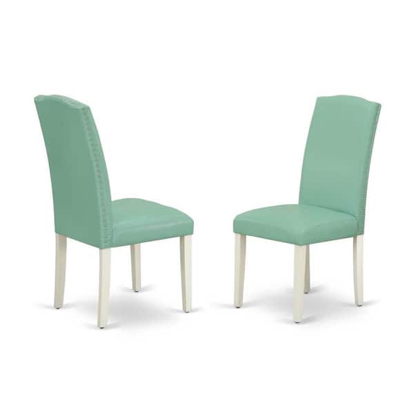 East West Furniture Oxford 3-piece Wood Dining Set in Linen White, 1