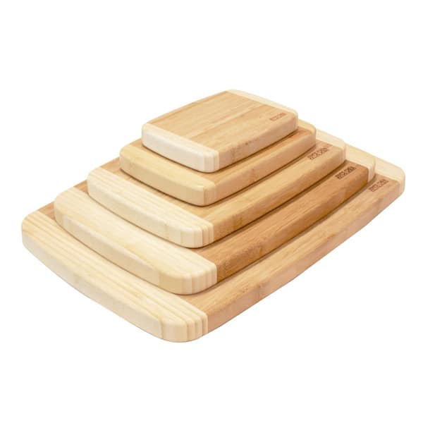 5-Piece Burnished Bamboo Cutting Board Set