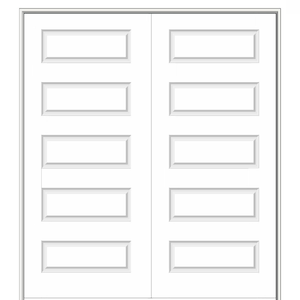 72 in. x 80 in. Smooth Rockport Both Active Solid Core Primed Molded Composite Double Prehung Interior Door