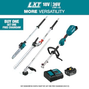 18V LXT Brushless Couple Shaft Power Head Kit w/String Trimmer, Pole Saw & Articulating Hedge Trimmer Attachments 4.0Ah