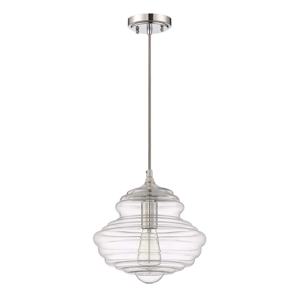 Clear Glass Chrome Mini Pendant Light with Adjustable Cord