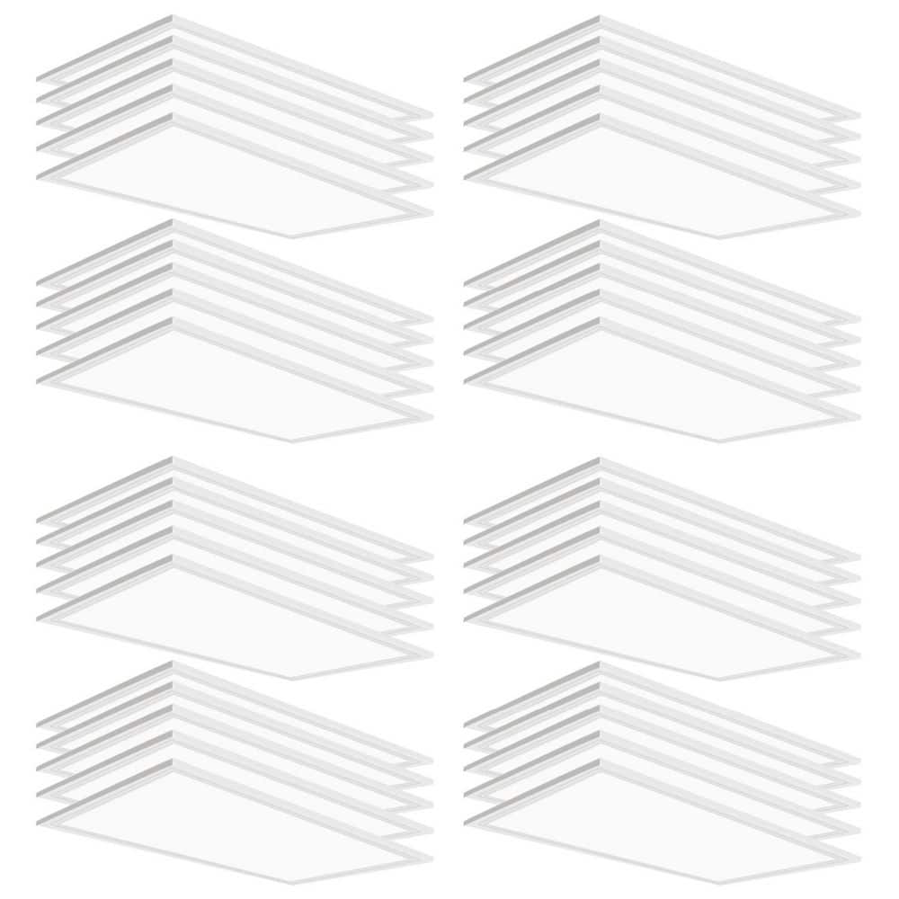 2 ft. x 4 ft. White Integrated LED Panel Troffer Lights Fixture, 7800 Lumens, 5000K Bright White, ETL Listed (40-Pieces) price history on PriceWatchPro