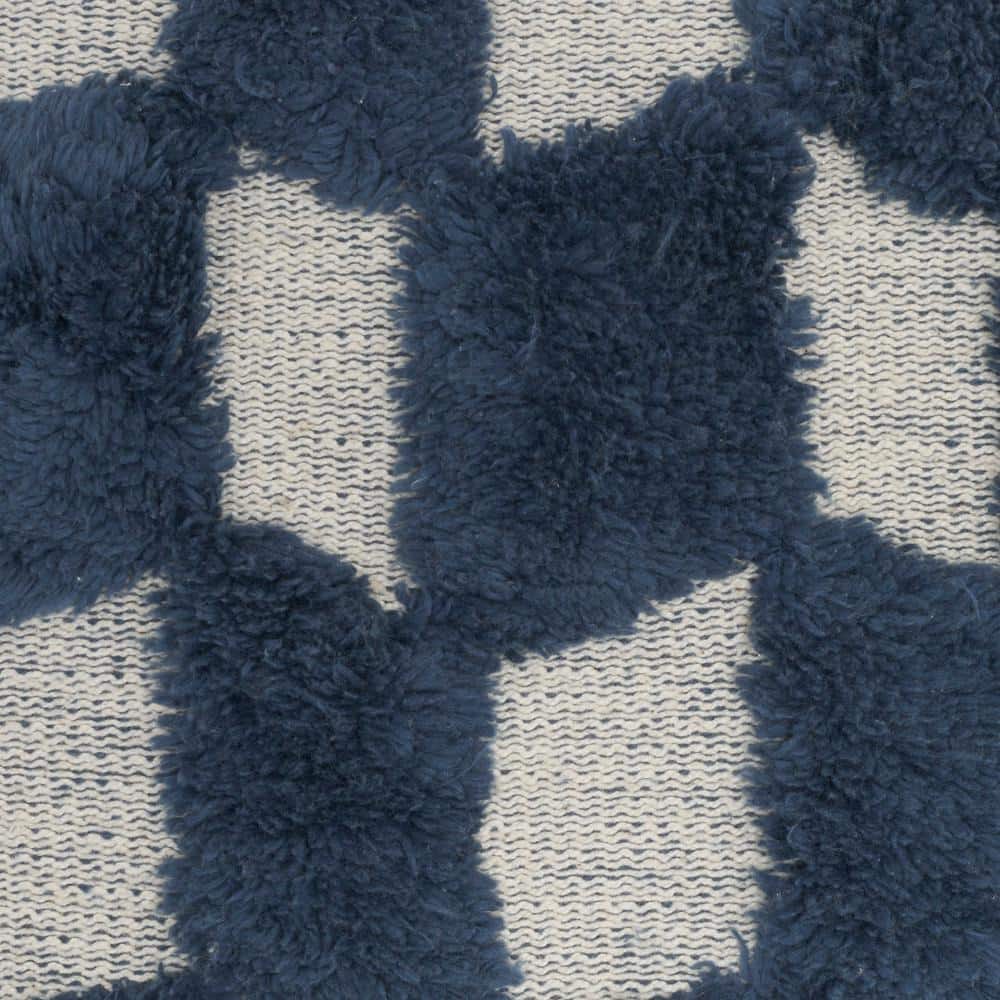 Nicole Curtis Handmade Navy 18" Square Cotton Blend Throw Pillow