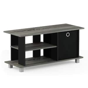 Simplistic 31.5 in. French Oak Grey TV Entertainment Center with Bin Drawer