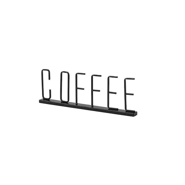 HomeRoots 5 in. Black Metal Coffee Sign