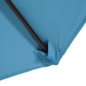 Ermine 9 ft. Steel Market Tilt Patio Umbrella in Blue With Carrying Bag