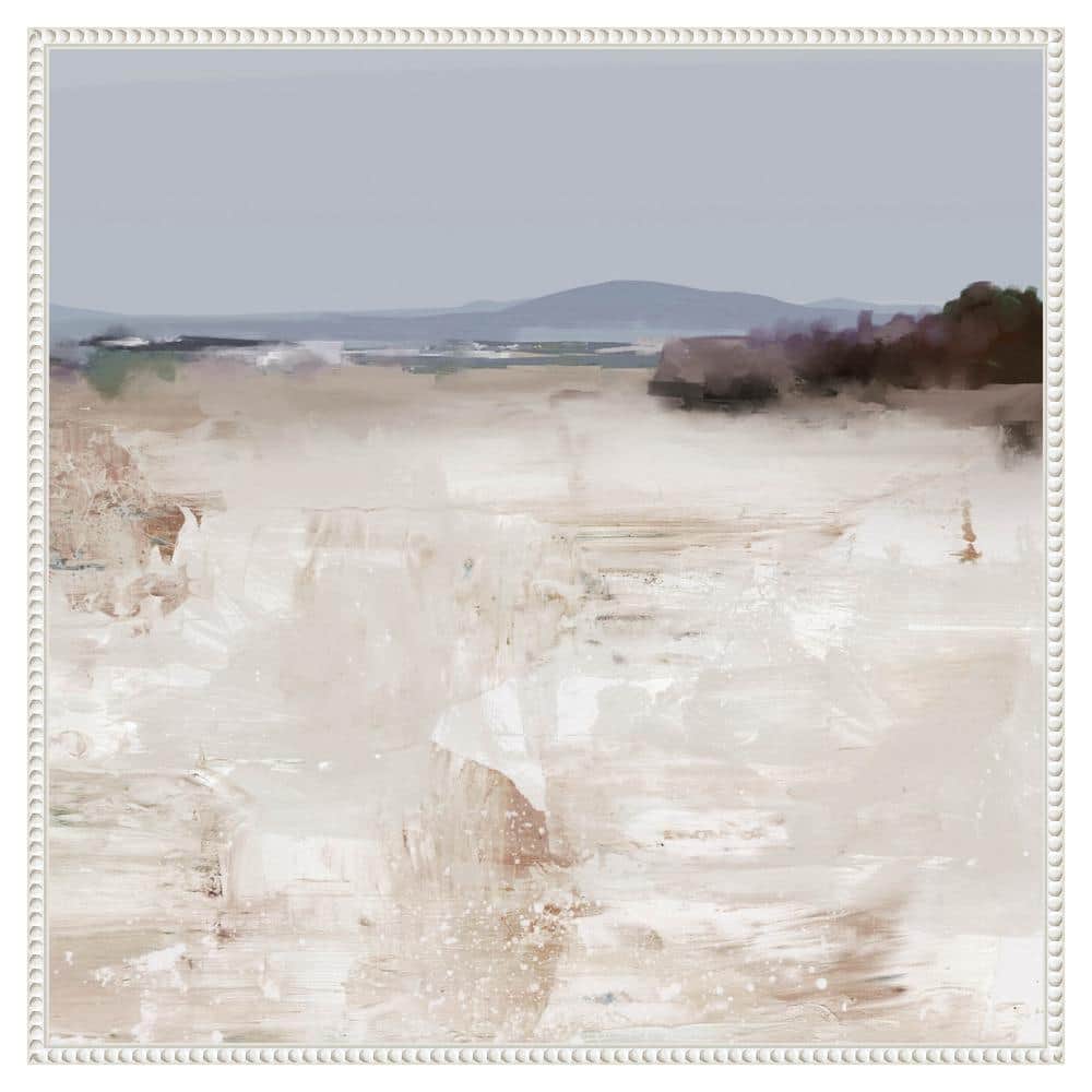 30"x30" Beaded White Framed Abstract Landscape Canvas Print