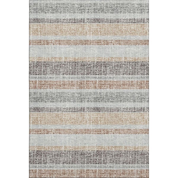Mayfield Premium Machine Washable Abstract AMF2122 Gray 5 ft. x 7 ft. 6 in. Area Rug