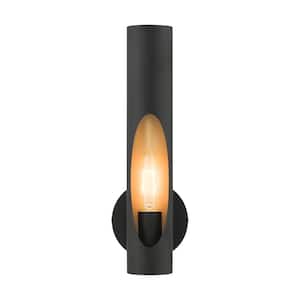 Novato 5.125 in. Black Sconce with Gold Accents