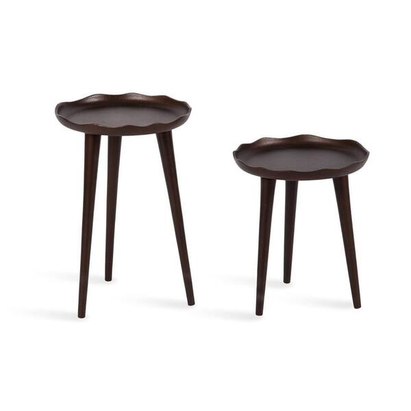 Kate and Laurel Alessia 18 in. Bronze Round Metal Indoor Plant