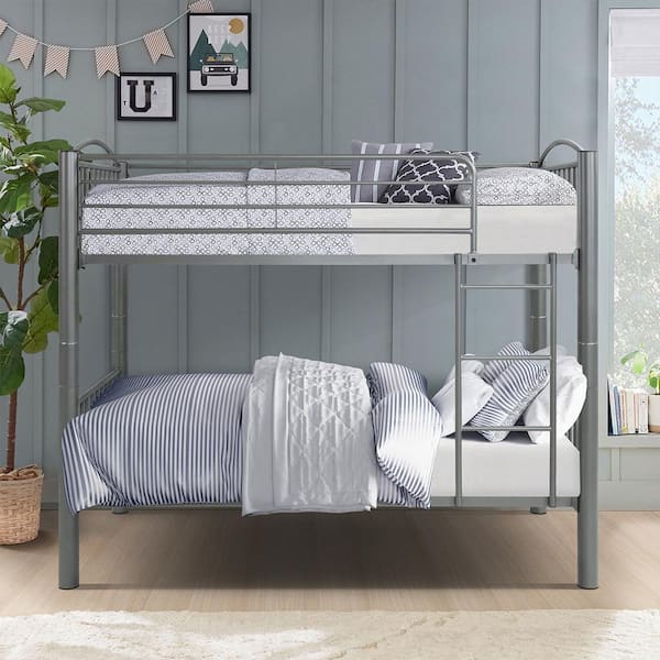 Unbranded Beatty Gray Finish Twin/Twin Metal Bunk Bed