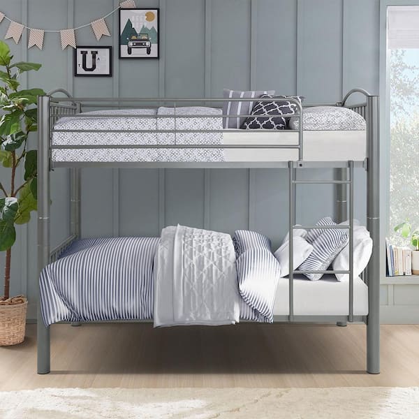 Lazzara Beatty Gray Finish Twin/Twin Metal Bunk Bed