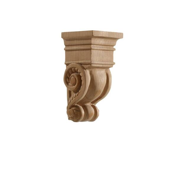 Ornamental Mouldings 2.875 in. x 6 in. x 6 in. Cherry Carved Small Rope Corbel