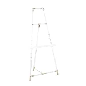 Clear Acrylic Plastic Adjustable 1-Tier Easel with Silver Accents and Chain Support