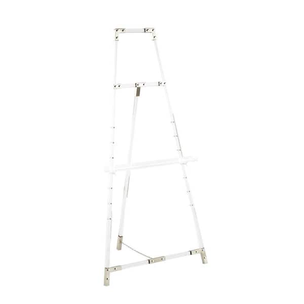 Clear Acrylic Plastic Adjustable 1-Tier Easel with Silver Accents and Chain Support