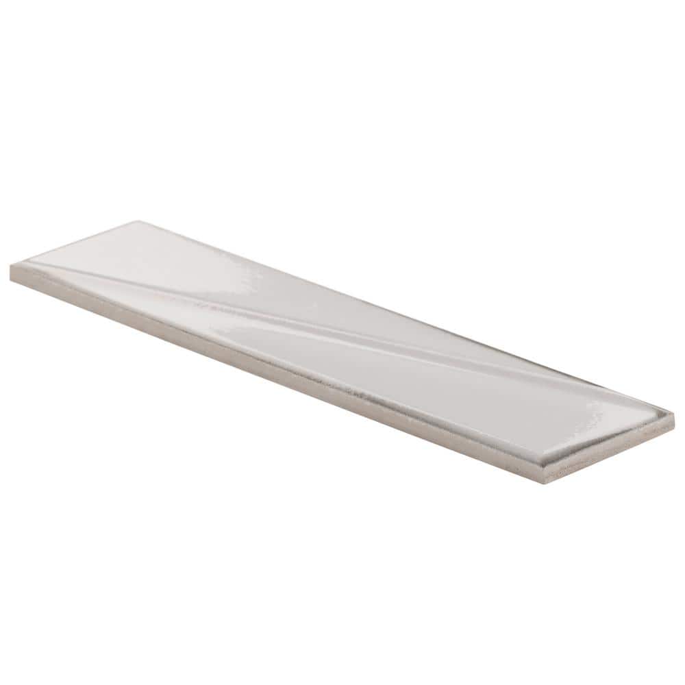 Ice White Glossy Ceramic Subway Wall Tile 3x12