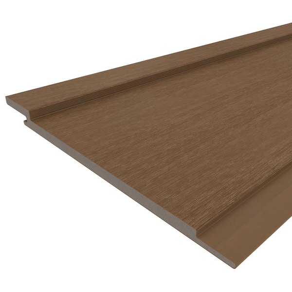 NewTechWood Board and Batten 10.94 in. x 120 in. Peruvian Teak Composite Lap Siding