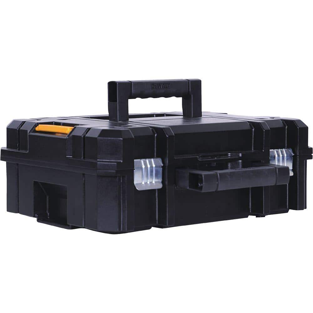 Black 13" Heavy-Duty Plastic Stackable Tool Box