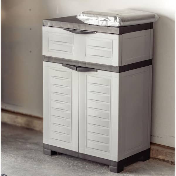 Sunnydaze Storage with Drawer 23.5 in. W x 34.5 in. H x 13.75 in Sunnydaze Storage with Drawer 23.5 in. W x 34.5 in. H x 13.75 in