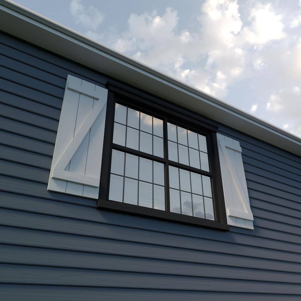 Rustic Tan Faux Wood Board-n-Batten Shutters, 90'' Height