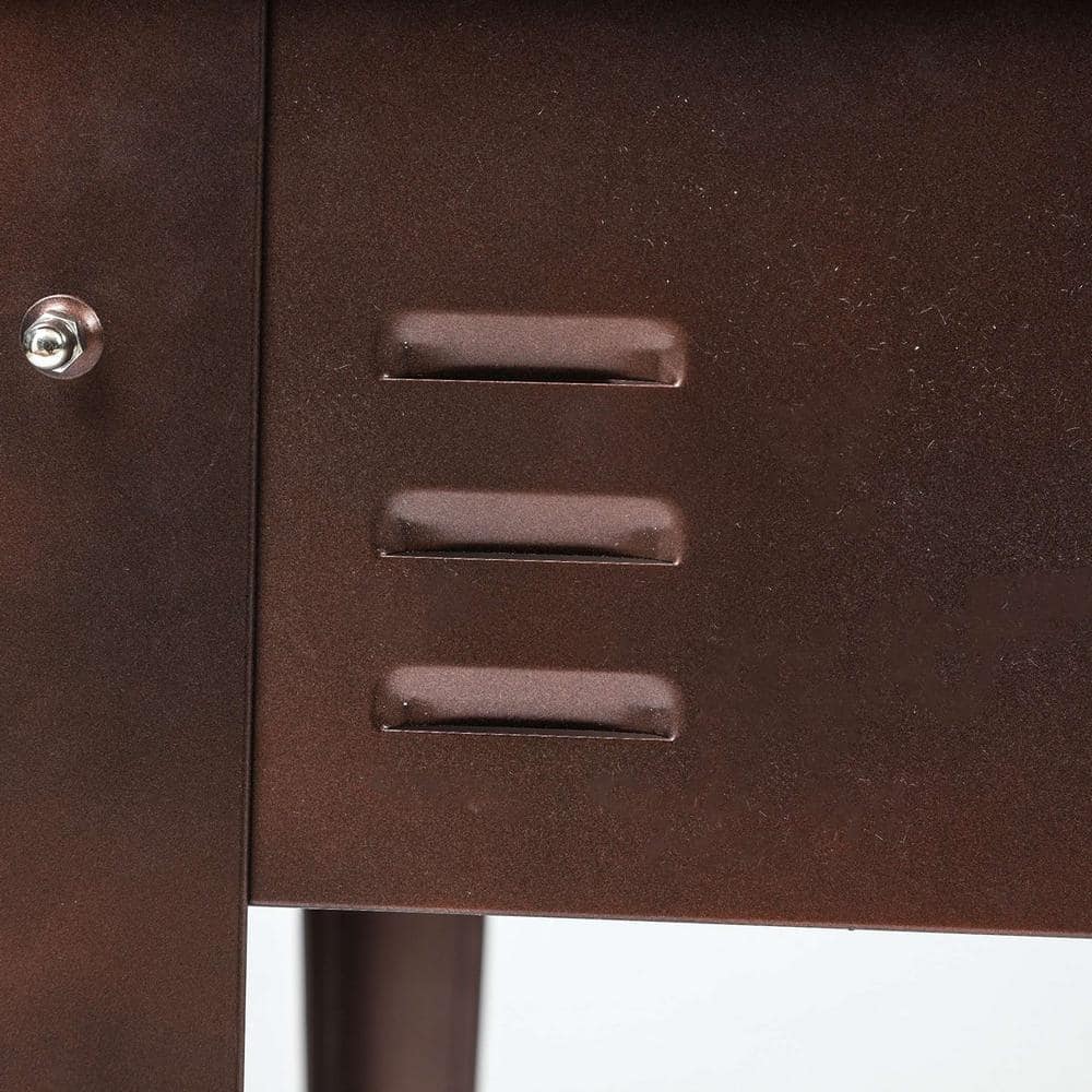 Rustic Brown Steel Raised Rectangular Garden Planter 39.5"
