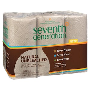 Unbleached 100% Recycled Paper Towels (6 Rolls per Pack)