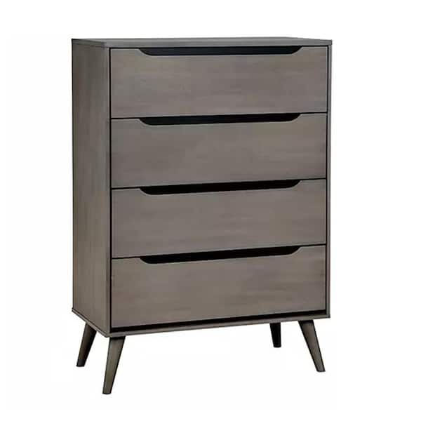 Lennart II 4-Drawers Gray Mid-Century Modern Style Chest