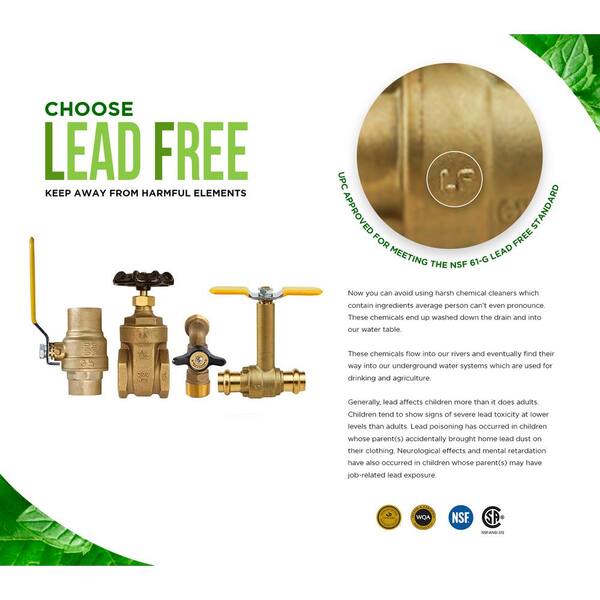 Everflow Lead Free Boiler Drain Valve – 1/2" Male Sweat X 1/2" – 12BDSX-NL – Open Box