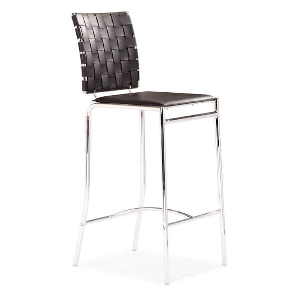 ZUO 26 in. Black Bar Stool (Set of 2)