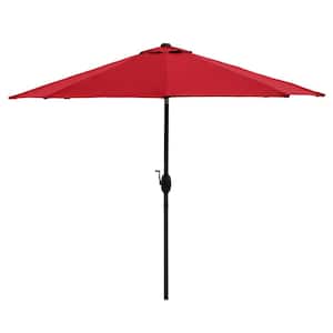 9 ft. Aluminum Market Tilt Patio Umbrella in Red