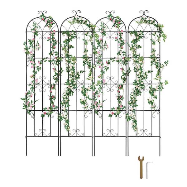 Outdoor Trellis for Vine Plants, Dimensions 87 x 20 in., Set of 4 Durable Metal Garden Trellis, Suitable for Yards Lawns