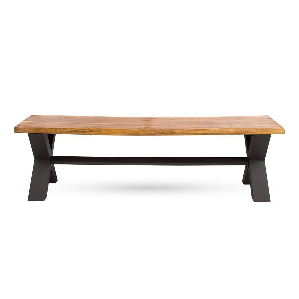 Sustainable Acacia Wood Outdoor Dining Bench in Teak Finish