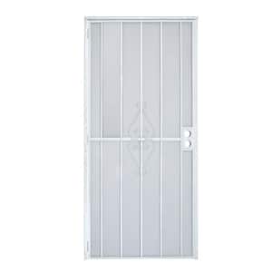 34 in. x 80 in. 808 Series Protector White Surface Mount Steel Security Door with Expanded Steel Screen