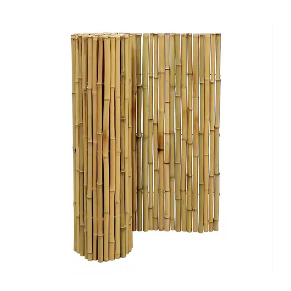 Wellco 1 in. D x 3 ft. H x 8 ft.L Natural Bamboo Garden Fence With Hook ...