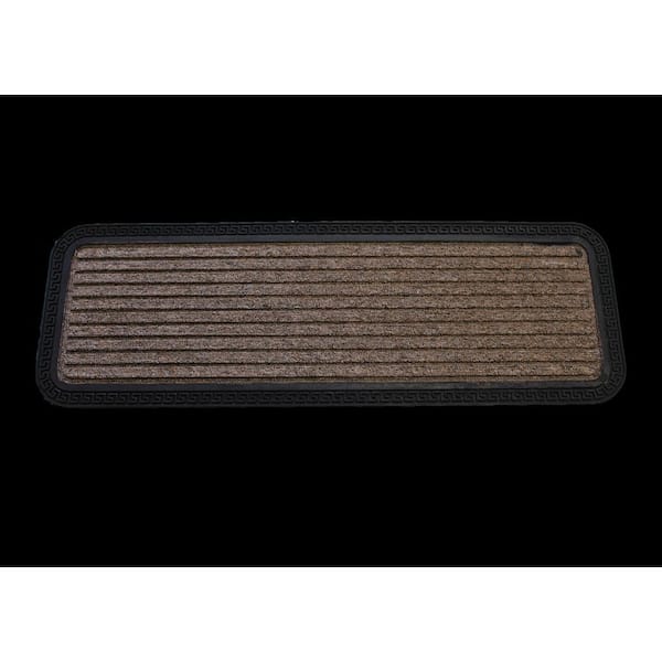 Step Mat Beige 30 in. x 10 in. Synthetic Stair Tread Cover Set of 6