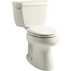 Highline 2-Piece 1.28 GPF Single Flush Elongated Toilet in Biscuit with Rutledge Quiet Close Toilet Seat