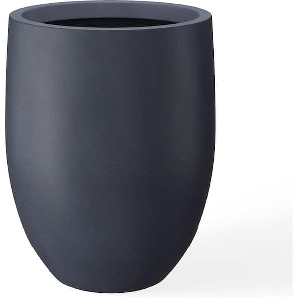 ITOPFOX Pudgy 15.9 in. L x 15.9 in. W x 21.7 in. H 15 qts. Dark Gray Indoor/Outdoor Concrete Planter 1 (-Pack)