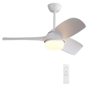Light Pro 42 in. Indoor White ABS Ceiling Fan with Remote Control, 6 Speed, Dimmable, Reversible DC Motor and Light