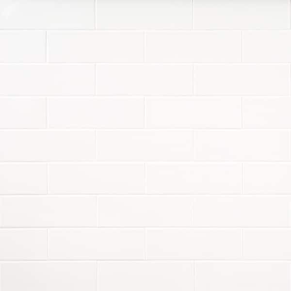 MSI Matrix White 4 in. x 12 in. Glossy Ceramic Wall Tile (13.32 sq. ft./Case)