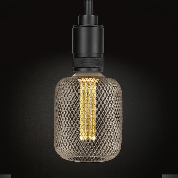 Feit Electric 25W Equivalent Dimmable Vintage Oversized E26 LED Light Bulb With Mesh Cage Acrylic Filament Matte Gold Soft White 2700K