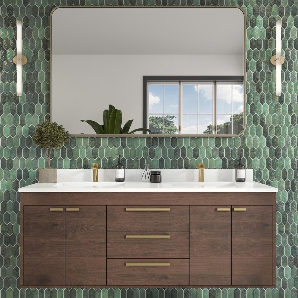 Miramo Reef Green Glazed Ceramic Picket Wall Mosaic Tile