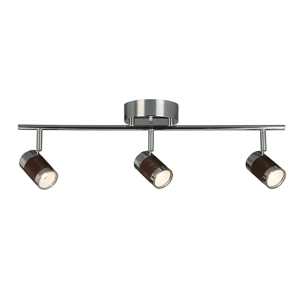 Brews 24 in. 18-Watt Chrome Semi-Flush Mount LED Fixed Track