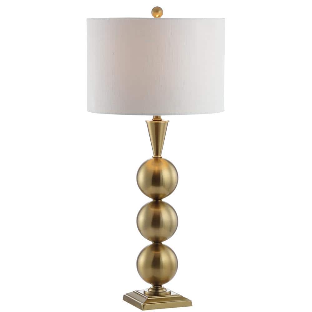 Mackenzie 33" Gold Metal Table Lamp with White Shade