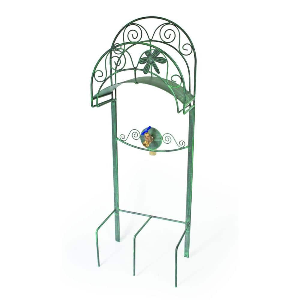 Liberty Garden Black Outdoor Dragonfly Decorative Hose Holder Stand