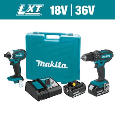 18V LXT Lithium-Ion Cordless Combo Kit (2-Piece) Hammer Drill/Impact Driver w/ (2) Batteries (4.0Ah), Charger, Case